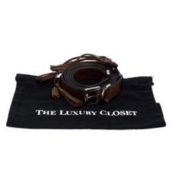 Givenchy Brown Leather Tassel Double Wrap Buckle Belt 195CM
