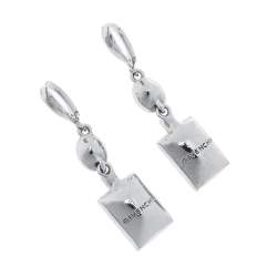 Pre Owned Givenchy Silver Tone Crystal Drop Earrings