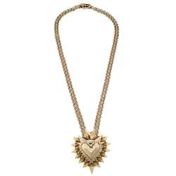 Givenchy Heart Motif Gold Tone Long Necklace