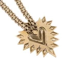 Givenchy Heart Motif Gold Tone Long Necklace