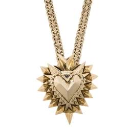 Givenchy Heart Motif Gold Tone Long Necklace