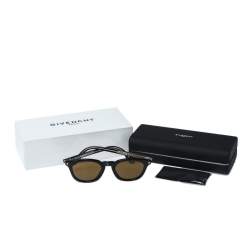 Pre Owned Givenchy Black/ Brown GV 7058/S Wayfarer Sunglasses