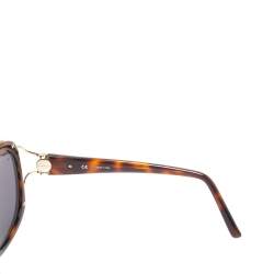 Pre Owned Givenchy Black & Havana/ Grey SGV762 Oversized Sunglasses