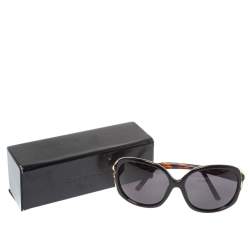 Pre Owned Givenchy Black & Havana/ Grey SGV762 Oversized Sunglasses