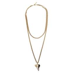 Givenchy Small Shark Tooth Double Layered Necklace