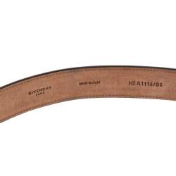 Givenchy Black Leather Double G Logo Buckle Belt 85 CM