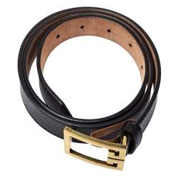 Givenchy Black Leather Double G Logo Buckle Belt 85 CM