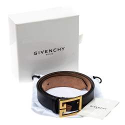 Givenchy Black Leather Double G Logo Buckle Belt 85 CM