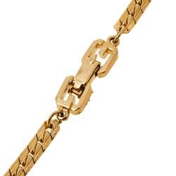 Pre Owned Givenchy Vintage Flat Gold Tone Flat Chain Necklace 
