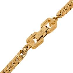 Pre Owned Givenchy Vintage Flat Gold Tone Flat Chain Necklace 