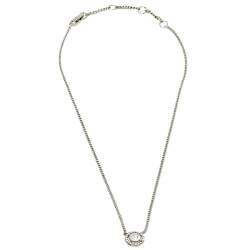 مملوكة مسبقًا قلادة جيفنشي دلاية معدن فضي اللون ومزخرفة كريستال و سلسلة