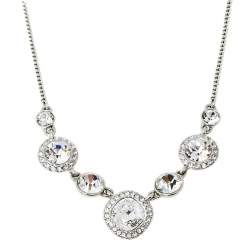 Pre Owned قلادة جيفنشي معدن فضي اللون وكريستال