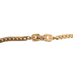 Pre Owned Givenchy Vintage Gold Tone Flat Chain Necklace 