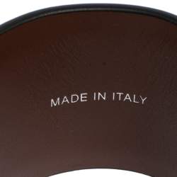 Pre Owned Givenchy Black Leather Logo Print Bracelet S