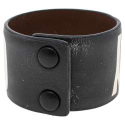 مملوكة مسبقًا سوار جيفنشي جلد أسود مطبوع بالشعار مقاس صغير - سمول