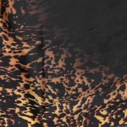 Pre Owned Givenchy Black & Yellow Animal Print Silk Scarf