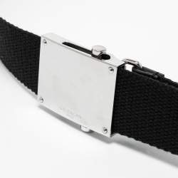Pre Owned Givenchy Black Canvas Love Logo Buckle Belt 95CM