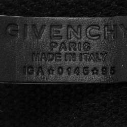 Pre Owned Givenchy Black Canvas Love Logo Buckle Belt 95CM