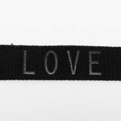 Pre Owned Givenchy Black Canvas Love Logo Buckle Belt 95CM