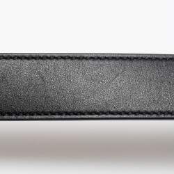 Pre Owned Givenchy Black Leather G Buckle Belt Size 80CM