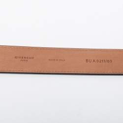 Pre Owned Givenchy Black Leather G Buckle Belt Size 80CM