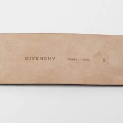 Pre Owned Givenchy Black Leather Wide Waist Buckle Belt 70CM