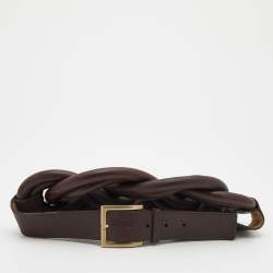 Pre Owned Givenchy Brown Leather Waist Belt M