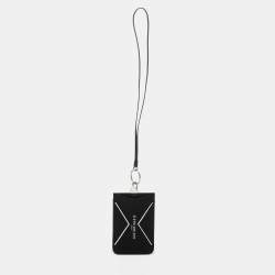 Givenchy Black/White Fabric and Leather Logo Phone Case Strap