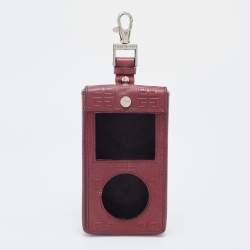 Givenchy Burgundy Monogram Embossed Leather iPod Case
