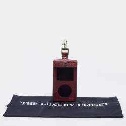 Givenchy Burgundy Monogram Embossed Leather iPod Case