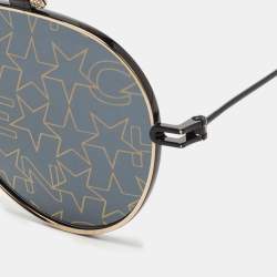 Pre Owned Givenchy Black/Gold GV7057/S 2M27Y Stars Aviator Sunglasses
