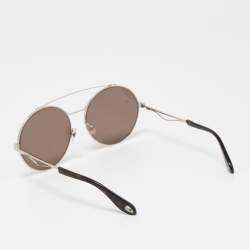 Givenchy Khaki Green Mirrored Round Sunglasses