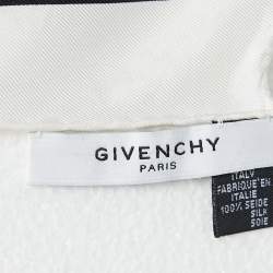 Givenchy Black Rottweiler Printed Silk Square Scarf