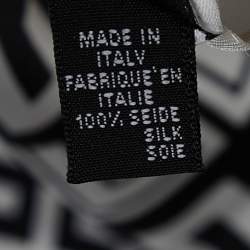 Pre Owned Givenchy Black/White Logo Print Silk Scarf