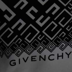 Pre Owned Givenchy Black/White Logo Print Silk Scarf