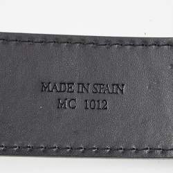 Pre Owned Givenchy Silver Leather Buckle Belt 70CM