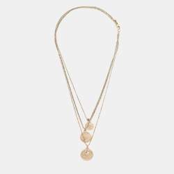 Givenchy Gold Tone Multi Strand Necklace