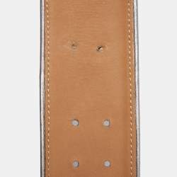 Givenchy Metallic Grey Leather Wide Waist Belt S