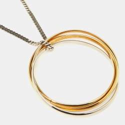 Givenchy Two Tone Multi Ring Long Chain Necklace