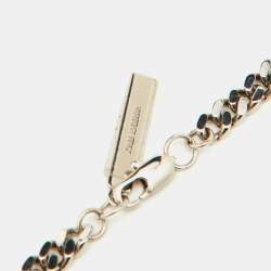 Givenchy Two Tone Multi Ring Long Chain Necklace