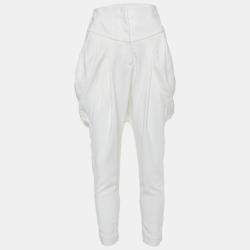 Givenchy Off-White Crepe High Waist Tapered Leg Pants M