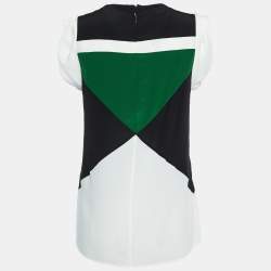 Givenchy Multicolor Colorblock Silk Cap Sleeves Top M