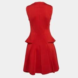 Givenchy Red Stretch knit Flared Midi Dress M