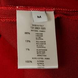 Givenchy Red Stretch knit Flared Midi Dress M