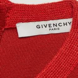Givenchy Red Stretch knit Flared Midi Dress M