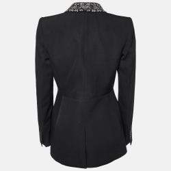 Pre Owned Givenchy Black Wool Embellished Single Breasted Blazer S