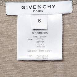 Givenchy Greige Cotton Ruffled Detail Tank Top S