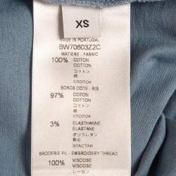 Givenchy Blue Signature Embroidered Cotton T-Shirt XS
