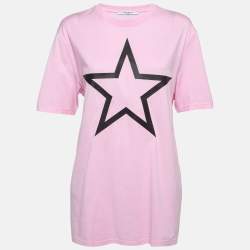 Pre Owned Givenchy Pink Star Print Cotton T-Shirt M