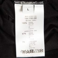 Pre Owned Givenchy Black Bambi Print Cotton T-Shirt L
